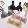 Women's Front Buckle Bra Without Steel Ring Thin Underwear Push Up Bra A/B Cup