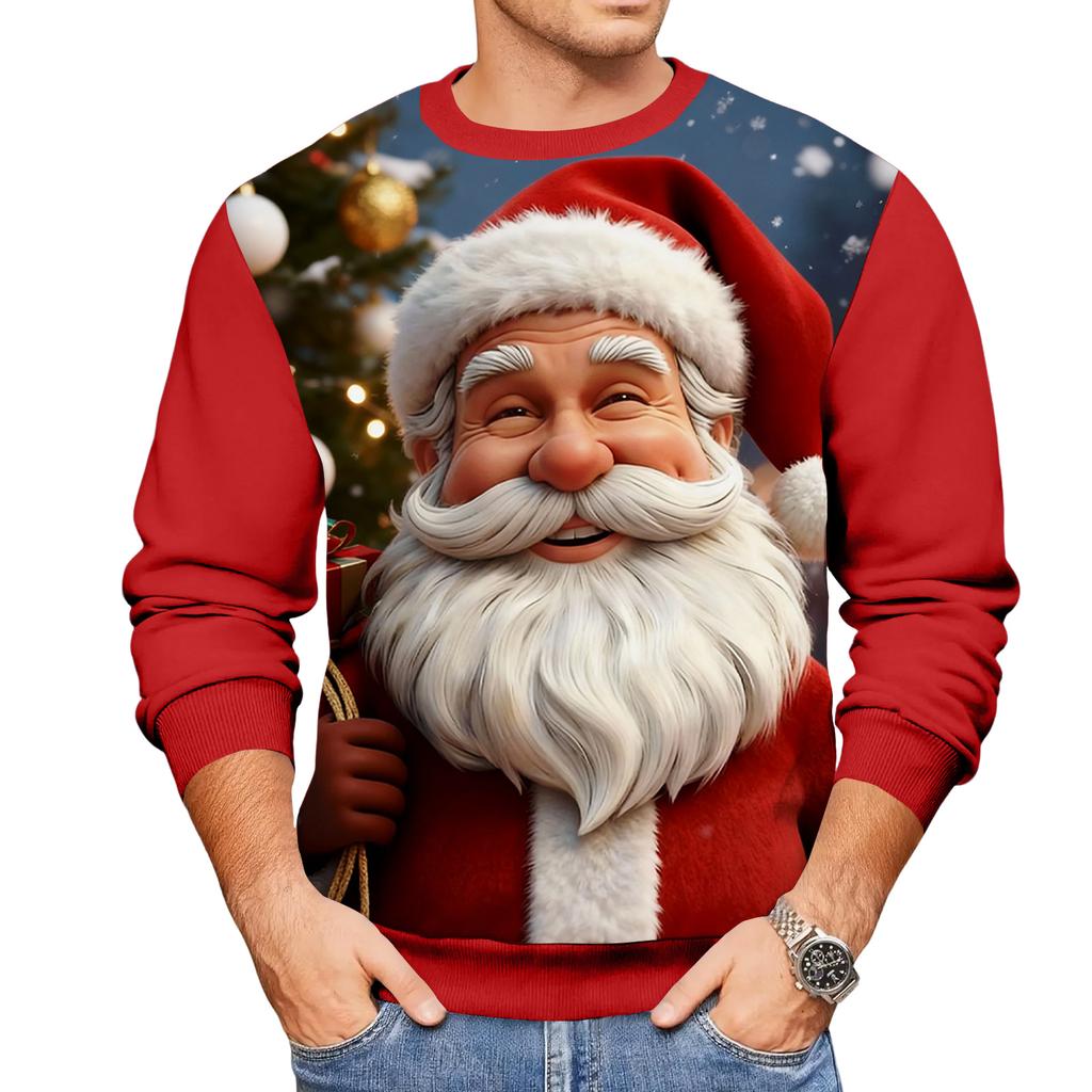 Christmas Print Loose Men's Hoodie