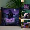 Halloween Cute Purple Cat Pillow Case Antidustmite Invisible Zipper Sofa Bed