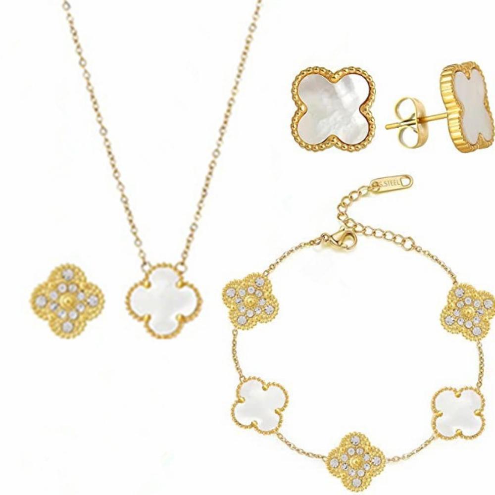 

Женский бриллиантовый клеверный ожерелье, браслет с гвоздями, набор из титановой стали 18 К, красочный браслет с пятью цветами, ювелирные изделия