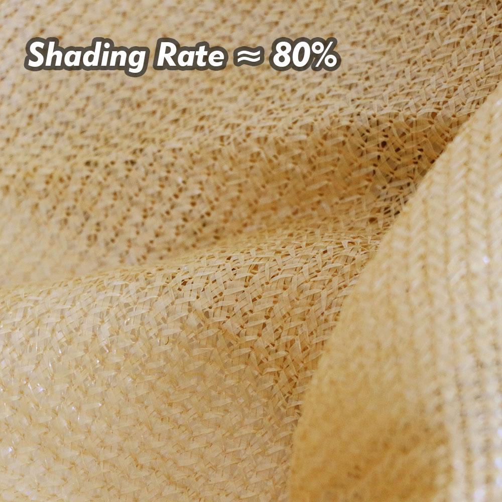 Outdoor Terrace Shading Net 80% Shading Rate HDPE Beige Shadow Mesh for Summer Gazebo Garden Sunscreen Shielding Awning Cloth