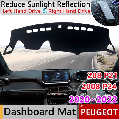 Dashboard Cover Pad for Peugeot 2008 P24 208 P21 E-2008 E-208 GT Anti-dirty Mat Sunshade Carpet Accessories
