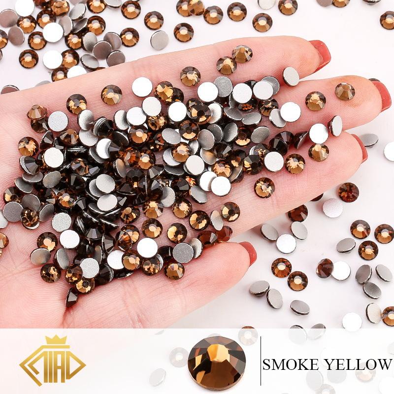 Support Fan Sticker Drill Rhinestone Flat Bottom Drill Nail Drill Sticker Face Bright Drill Diy Glass Round Diamond Color Diamond Small Diamond