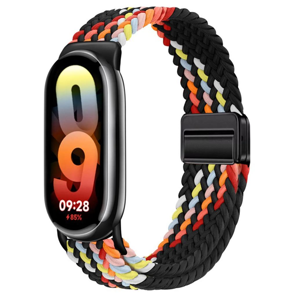 Nylon Braided Loop Strap for Xiaomi Band 10 9 Adjustable Magnetic Buckle Replaceable Bracelet for Mi Band 8 9 Correa Accessories