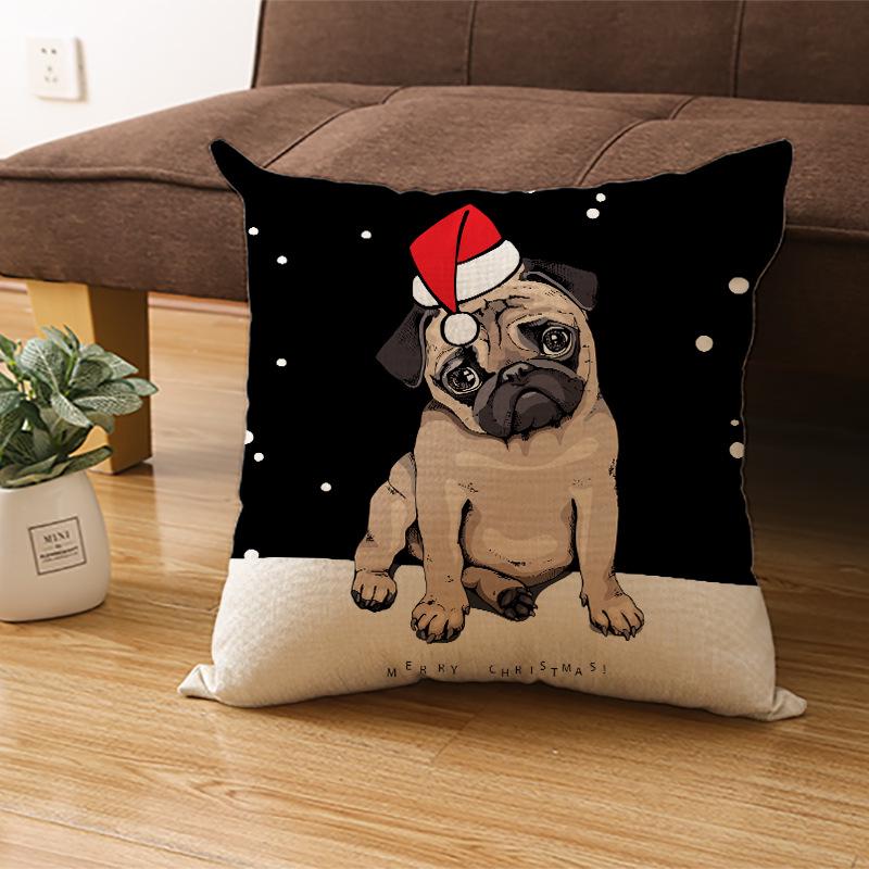 Nordic Polyester Pillow Cover New Christmas Cushion Cover Cartoon Print Series Pillow Cover Home