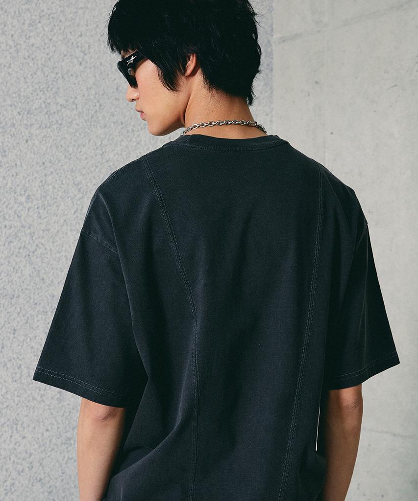 GAKKAI UNIONS Basic Pigment Short Sleeve T-Shirt Charcoal