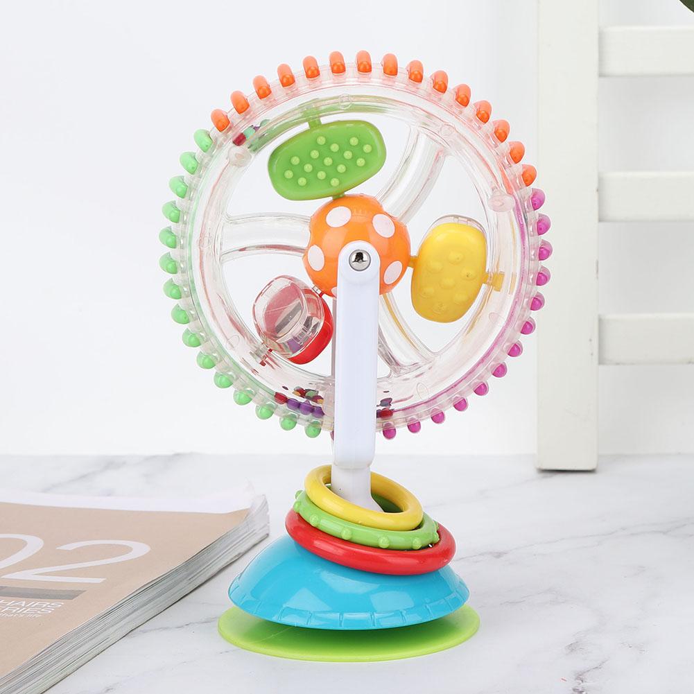 Handheld Colorful Baby Rattle Rotating Baby Chair Stroller Toy with Sunction Cup