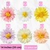 6/12Pcs/Pack DIY Craft Daisy Paper Flower Set Colorful Romantic Hanging Garland Tissue Paper Pom Poms Flowers Birthday Favors