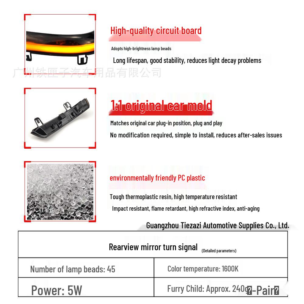 Volkswagen Golf MK5 Jetta Passat B5.5 B6 Rearview Mirror Turn Signal