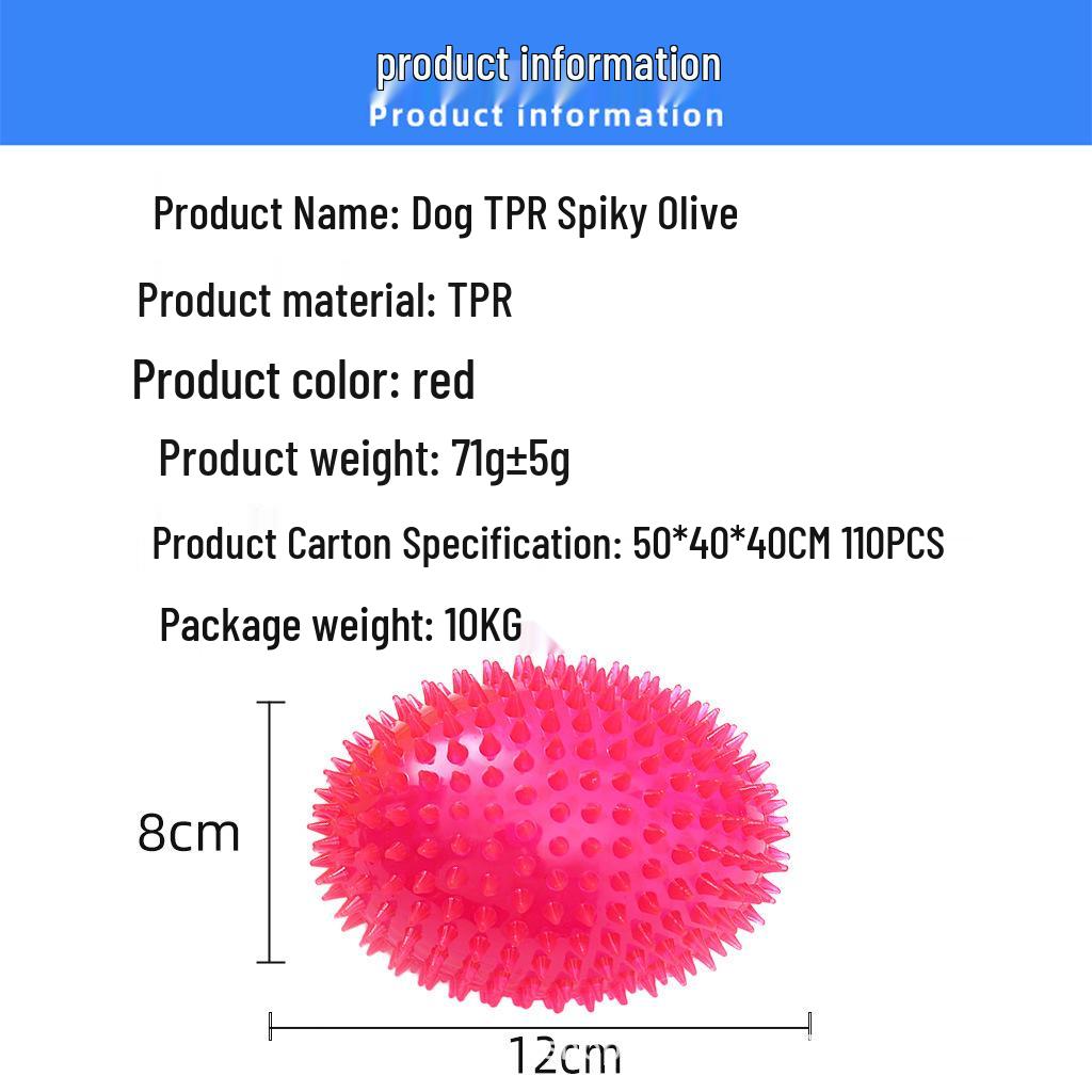 Durable Spiky Squeaky Ball Toy for Dogs - Bouncy, Chewing, Teething, Outdoor Fun, and Teeth Cleaning.