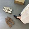 Sandales à talon haut kitten heel en maille respirante pour femmes, chaussures pointues tissées à talon haut