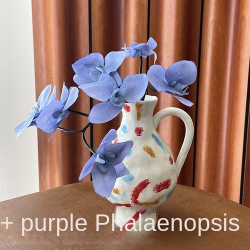 Vase Ceramic Underglaze Pure Handmade Painted Art Nordic Style Home Living Room Study Desktop Decoration Medium Size Ornaments
