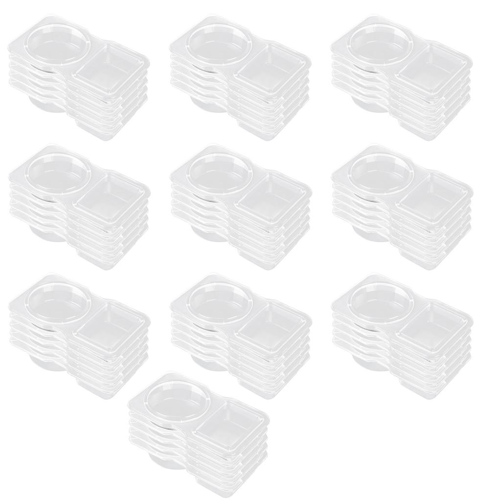 Double Compartment Condiment Container Snacks Storage Organizers for Travel Transparent Sauces Dressings Holders