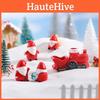 Cute Cartoon Resin Christmas Figurine For Miniature Scenes With Santa And Snow