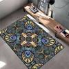 Abstrakter Mandala-Pfauenfeder-Musterteppich für Wohnzimmer-Dekoration Geeignet für die Verwendung als Antirutschmatte für Wohnzimmer-, Schlafzimmer-Sofas
