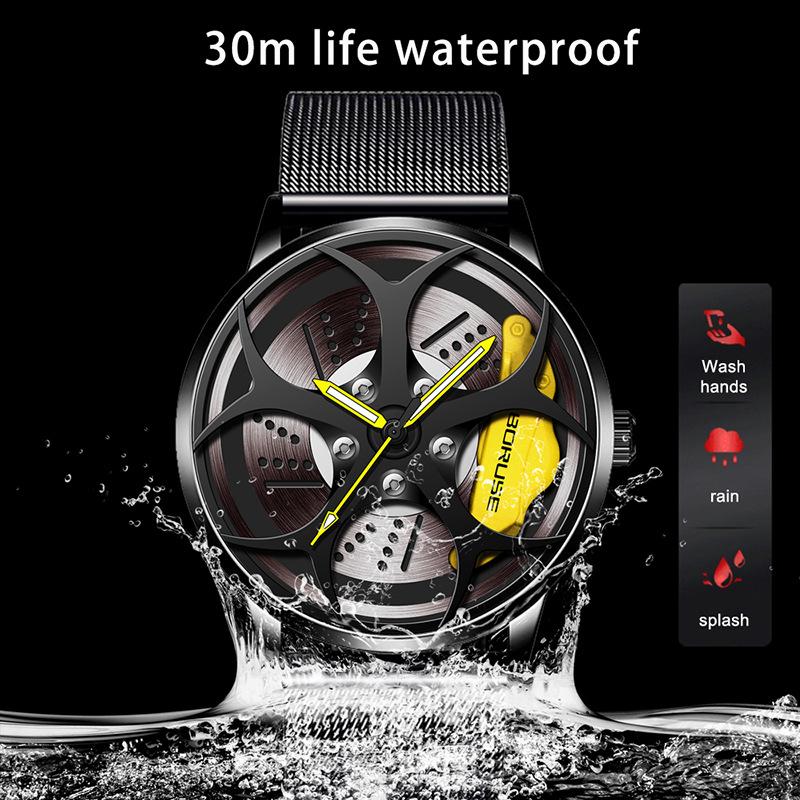 Fashion Business Ceas Bărbați Ceas Contour Ceas Bărbătesc cu curea din plasă din oțel inoxidabil Ceas cu quartz Ceas sport