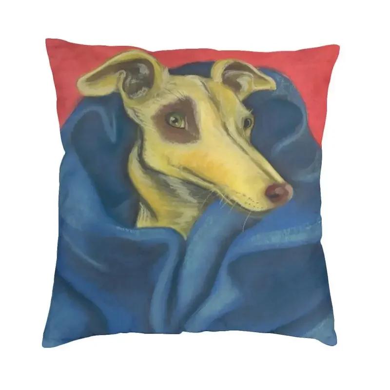 Husă de pernă de lux Greyhound 40x40cm Husă de pernă moale pentru câine Whippet Sihhound pentru canapea Decorare pătrată pentru mașină