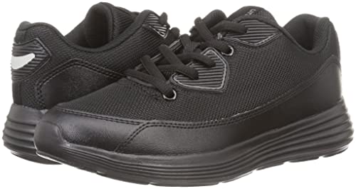 Sun Asahi Shoes 501 Simple Jogging Sneakers, Black, Size 22.0 Cm, 3E, KF72352