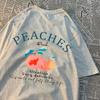Peaches Attention Very Delicious Letters Men T Shirt Hip Hop Loose New Tops Fashion Casual Tshirts Summer Cotton Tee Clothing
