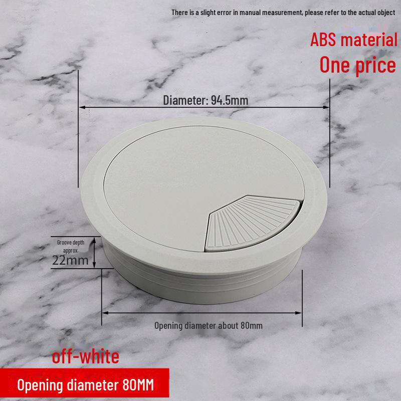 ABS Round Wire Desk Grommet Cover for Desktop Cable Management and Furniture Cabinet Hardware.