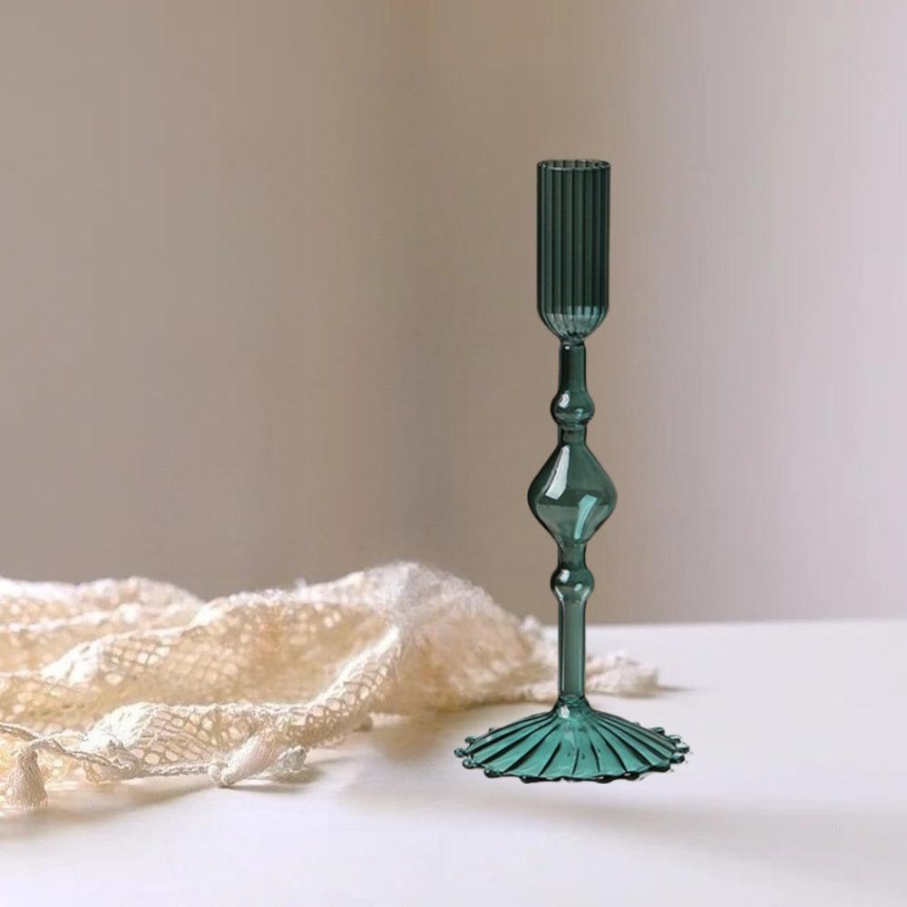 Creative Glass Candle Holder Romantic Candlelight Dinner Candlestick Living Room Dining Table Decoration Wedding Party Decor