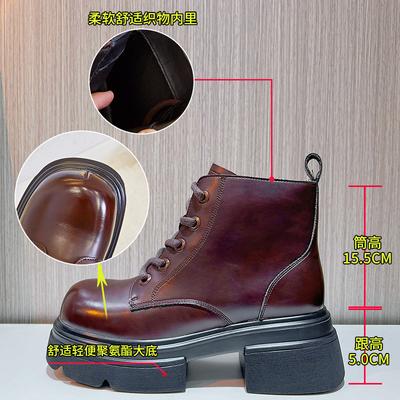 Thick-soled Martin Boots Women's 2025 Autumn and Winter New Versatile Short Boots Women's Retro British Style Women's Boots Casual Versatile Shoes