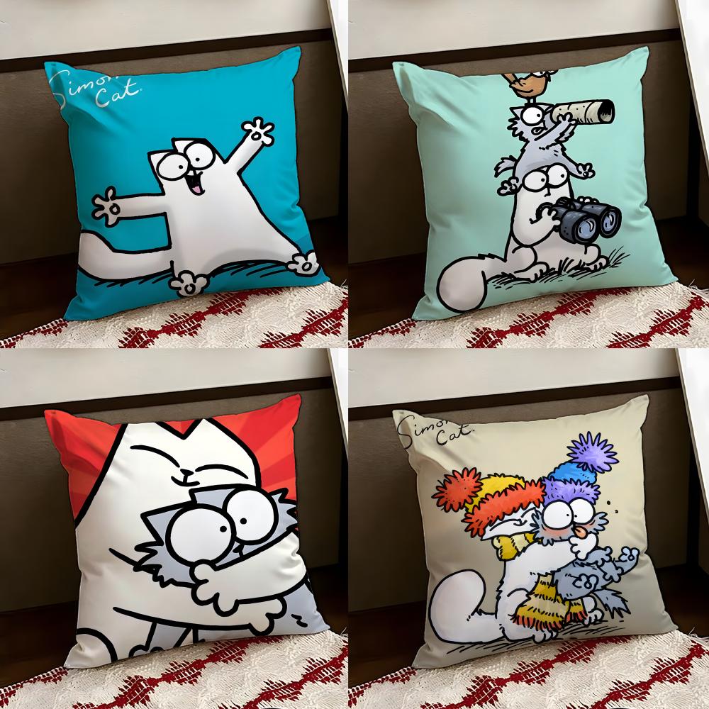 Cartoon SSimons Cat Cushion Cover Reversible Soft Durable Pillow Cover Home Car MultiScene Use for Daily Comfort