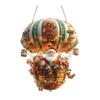 Christmas Hot Air Balloon Ornaments 2D Acrylic Xmas Tree Pendant Cartoon Santa In Hot Air Balloon Hanging Decoration for Trees Doors Windows Decor
