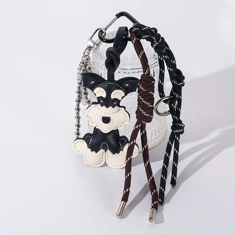 

Yogodlns New Cute Puppy Shape Bow Handbag Pendant Fashion Woven Rope Versatile Backpack Pendant Versatile Bag Parts Accessories one size чёрный