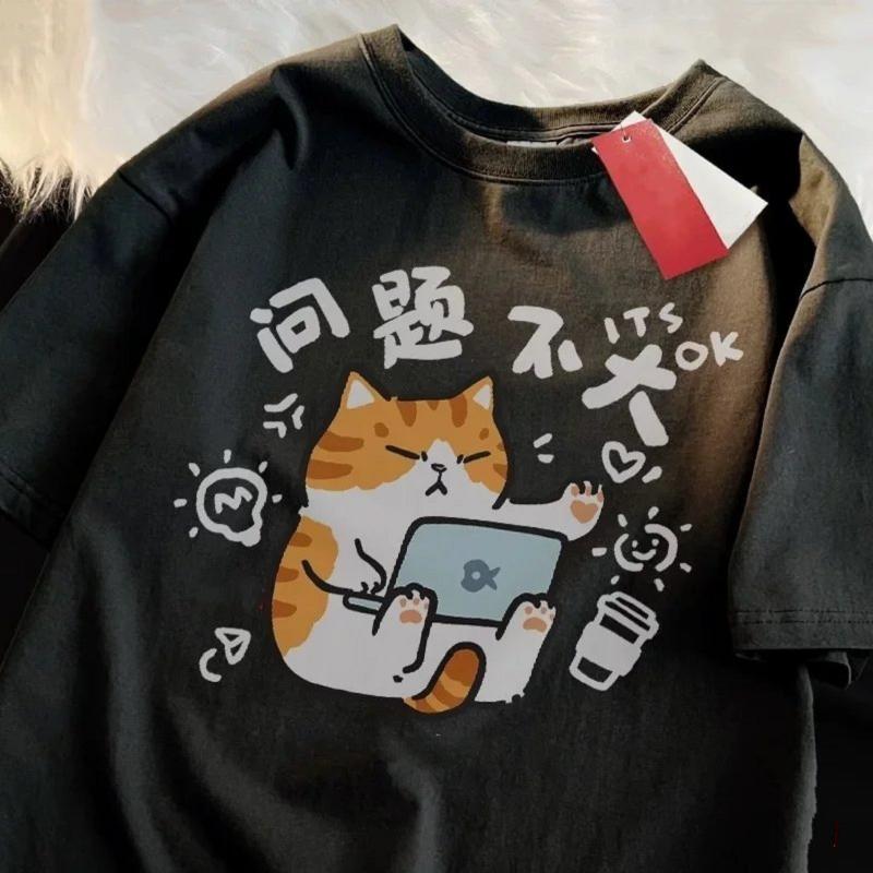 Cotton Short Sleeved T-shirt For Men And Women New Summer Fun Simple And Niche Clothing Round Neck Clothes 5XL