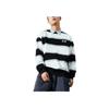 Li-Ning SS22 Sports Fashion Series Color Block Striped Crew Neck Long Sleeve Sweatshirt Unisex Sweatshirt Black White AWDS537-1