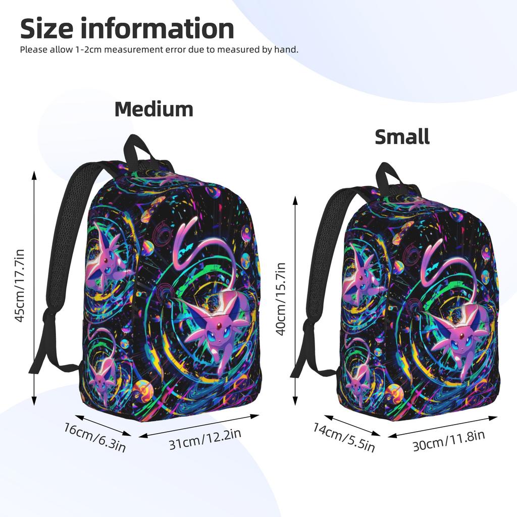 Fashion pokemon Backpack Eeveelution Mochilas Fashion For Work Sturdy Shoulder Rucksack
