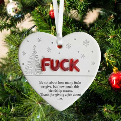 Vtipná vánoční ozdoba přátelství Srdcovitá závěsná dekorace pro výzdobu vánočního stromku