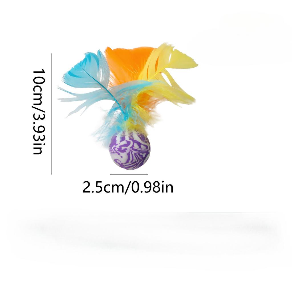 Ball Feather Funny Cat Toys Interactive Ball Plus Feather Foam Ball Throwing Toys Pet Supplies Katten Toy