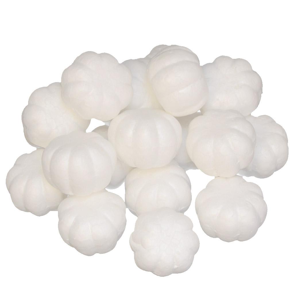 White Foam Pumpkin Polystyrene Craft Balls Craft Decoration Balls for DIY , Household, Halloween Decorations 28 x 40mm