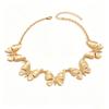 Gold Butterfly Choker Necklace for Women Statement Chunky Butterfly Pendant Adjustable Summer Fashion Jewelry