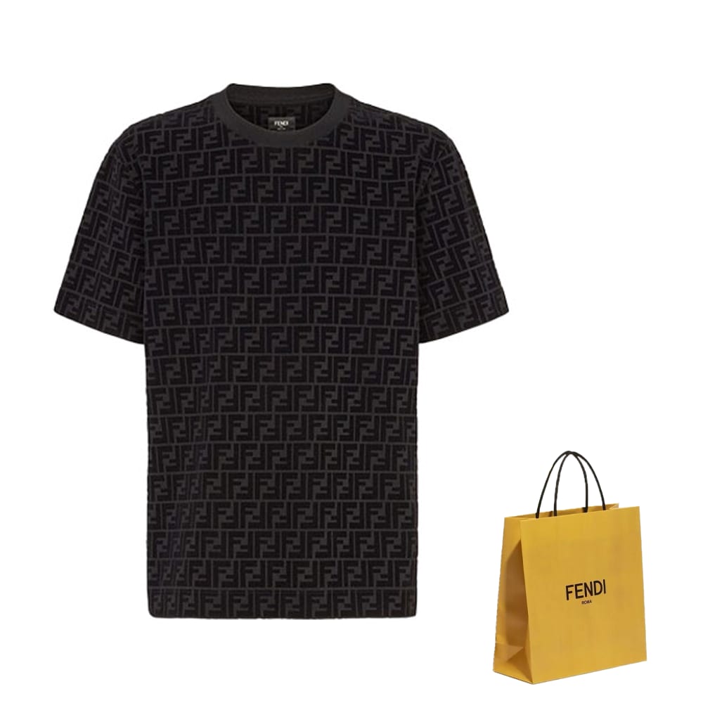 Fendi T-Shirt Herren Schwarz Braun FY0936A7D5F0ABB