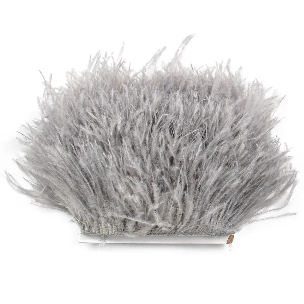Feather White Ostrich Feather Trim for Wedding Party Dress Decorative Clothing Sewing Accessories 10-22cm Long Plume Fringe