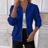 Women's Fashionable Solid Color Hooded Long Sleeved Pocket Loose Zipper Sports Shirt Jacket