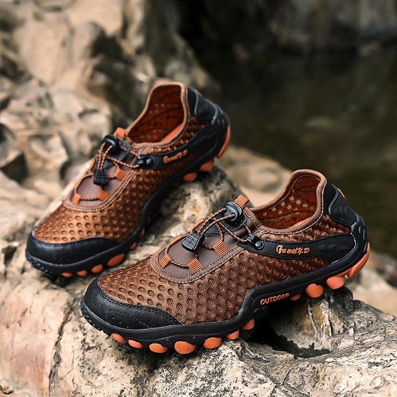 Large size breathable wading shoes sports casual running shoes mesh mountaineering breathable shoes