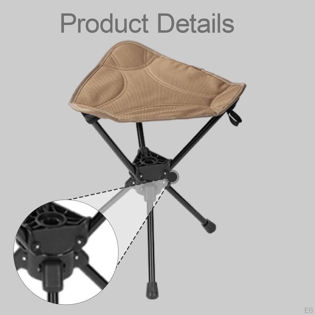 Sgabello Pieghevole Girevole da Campeggio Multifunzionale 360° Attrezzatura Premium per Esterni Sedia a Treppiede Pieghevole