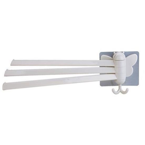 

Стеллаж для хранения в ванной комнате, без перфорации, вращающаяся конструкция, хорошая несущая способность, настенное крепление, экономящее место, легкое многоцелевое полотенце без перфорации белый