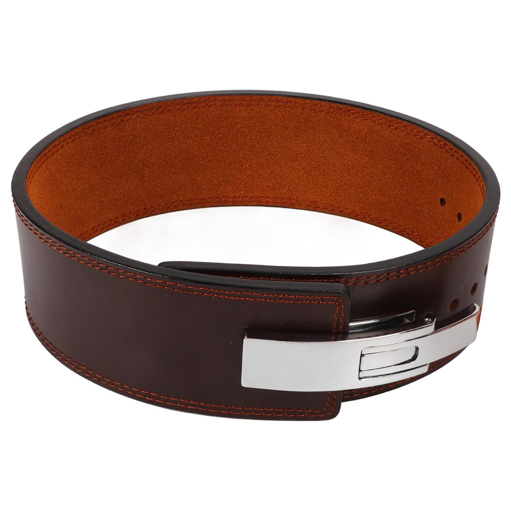 Bodybuilding Squat Belt Leather Waist Support Training Strength Belt Sports Protective Gear Brown