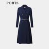 PORTS Women's Double-Breasted Belted Blazer Dress