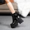 Women's high-heeled short boots autumn and winter new waterproof table thick-heeled large-size thick-soled Roman boots