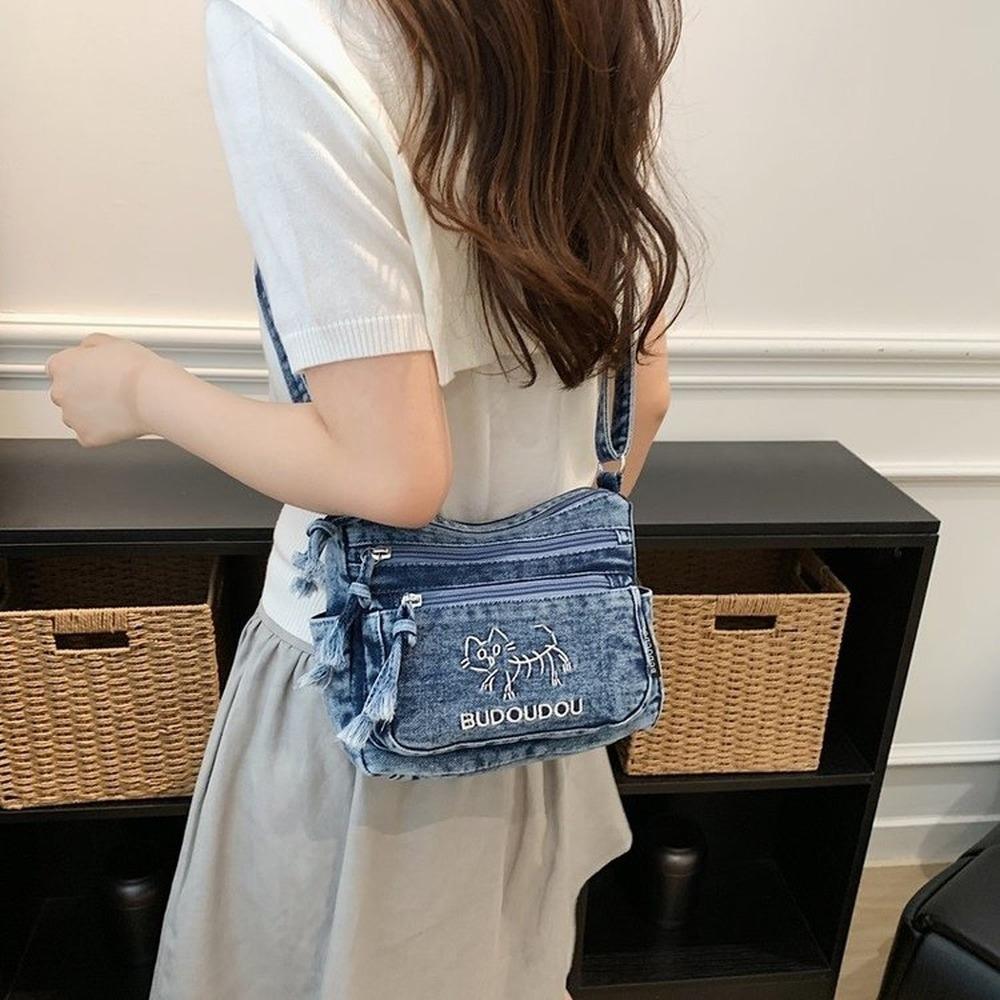 Lightweight Large Capacity denim Multipurpose Storage Bag for Daily Use