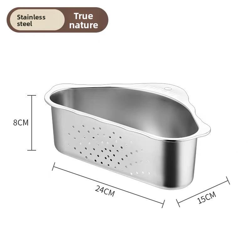 

304 stainless steel non porous triangular sink filter,detachable design,cleaning fruits,filtering residues,store kitchen tools