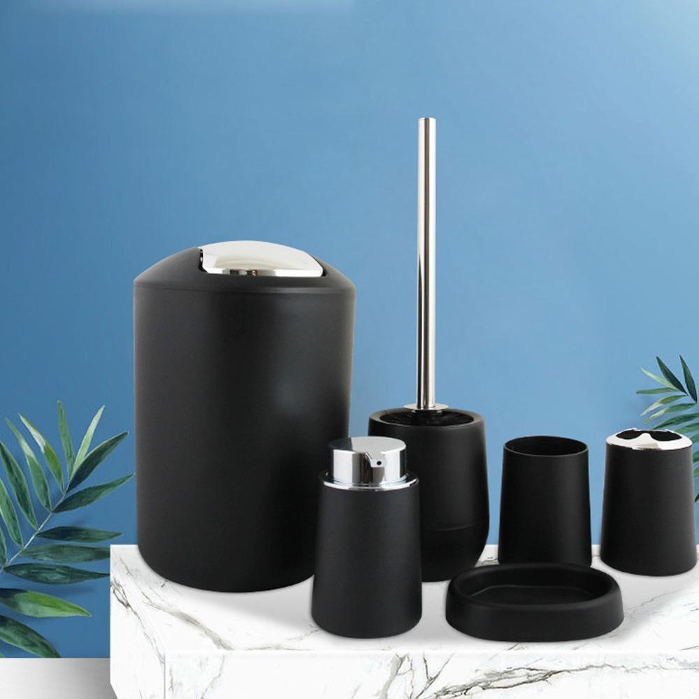Plastic Bathroom Organizer Set White Black Toothbrush Holder Kit  Home Hotel чёрный