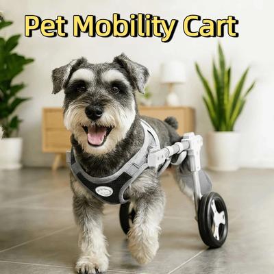 Cărucior Reglabil pentru Câini cu 2/4 Roți pentru Mobilitate Reabilitare Animale de Companie Reabilitare Animală
