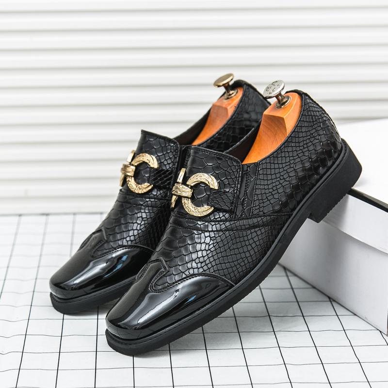 Men Casual Office Business Formal Oxford Thick Bottom Dress Shoes Men Gentleman Outdoor Patent Leather Wedding Shoes Fashion